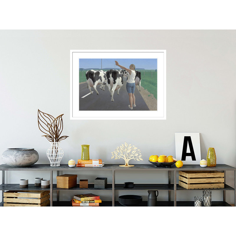 «Stop for Cows» par Alex Colville - Impression giclée sur cadre, H 30,14 po x l 41,5 po