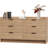 Modern Dresser with 6 Drawers 52.5" Wide Chest of Drawers with Metal Handle, Double Wooden Storage Cabinet with Deep Drawers & TV Stand Wood Closet Clothes Storage Organizer for Bedroom, Living Room