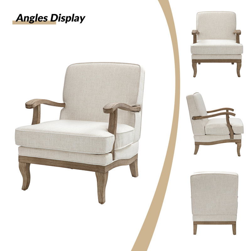 Upholstered Armchair, Ivory
