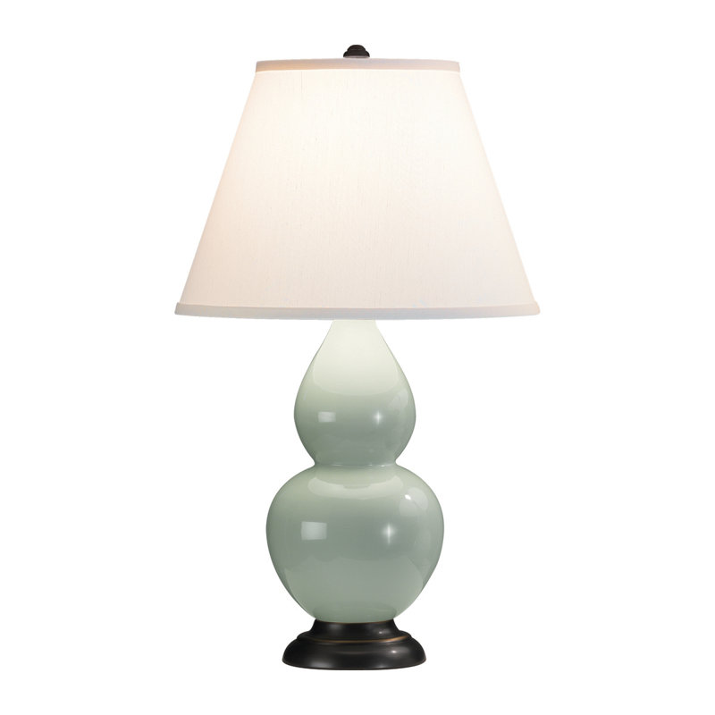 Petite lampe de table à double gourde 22,75 po, Bronze patiné foncé