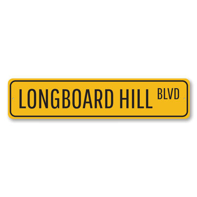 Plaque en aluminium Longboard Hill
