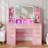 Makeup Vanity With Color Lighting Mirror And Human Sensor Module, Vanity Desk With Outlets, Storage Drawers And Cabinet-1554754582