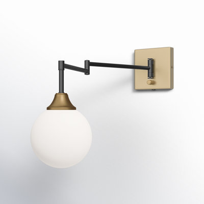 Hallas Single Light Glass Stainless Steel Dimmable Plug-in Wall Sconces