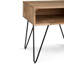 Table de bout carrée en bois de manguier massif et métal 22 po Hunter avec rangement ouvert et pieds en épingle à cheveux-441833052-441833053