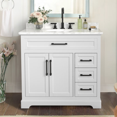 Auben 36" Bathroom Vanity With Engineered Marble Top by Lark Manor