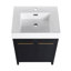 Meuble-lavabo autoportant de 24 pouces avec lavabo en résine et porte à fermeture en douceur, peu encombrant et élégant