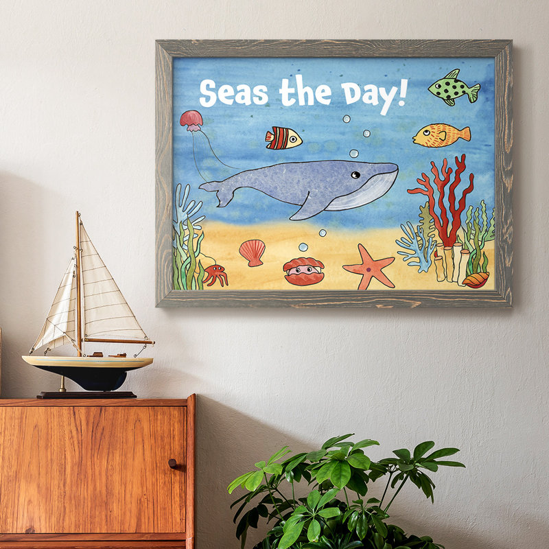 " Cute Sea Creatures II ", 22" H x 32" W, Gray