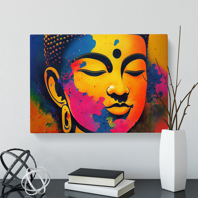 Colourful Buddha Vol.3 Abstract - Wrapped Canvas, 50cm H x 76cm W x 3cm D