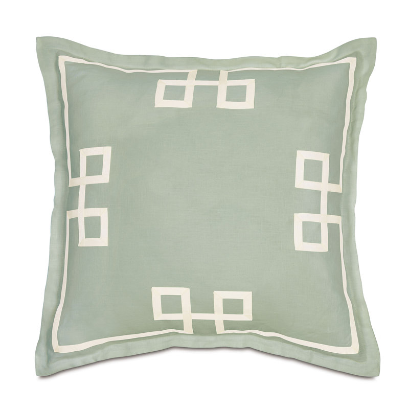 Resort Linen Program Breeze Indigo/Breeze Black Linen Piece Sham, Euro, Breeze Mint