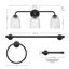 Ensemble de salle de bain 4 pièces noir mat