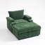 Chaise moderne surdimensionnée en chenille avec repose-pieds, canapé-lit avec ports USB, porte-gobelets, idéale pour le salon ou la chambre à coucher