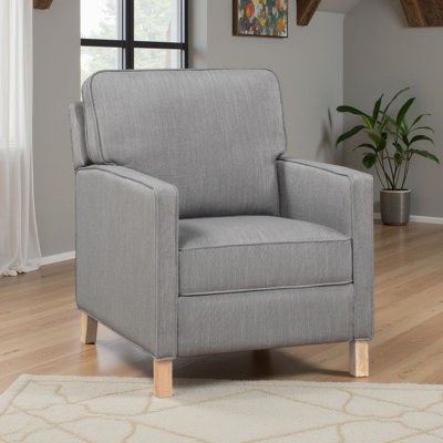 Fauteuil inclinable manuel Tory, gris clair, bois brun naturel