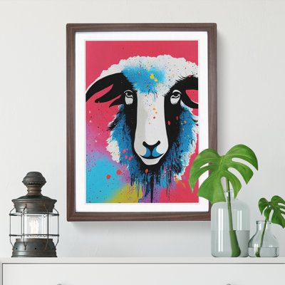 Sheep Drip No.1 Abstract - Single Picture Frame Painting