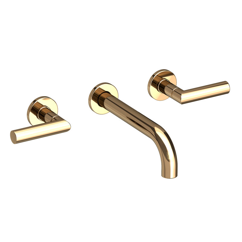 Pavani Wall Mount Bathroom Faucet, French Gold