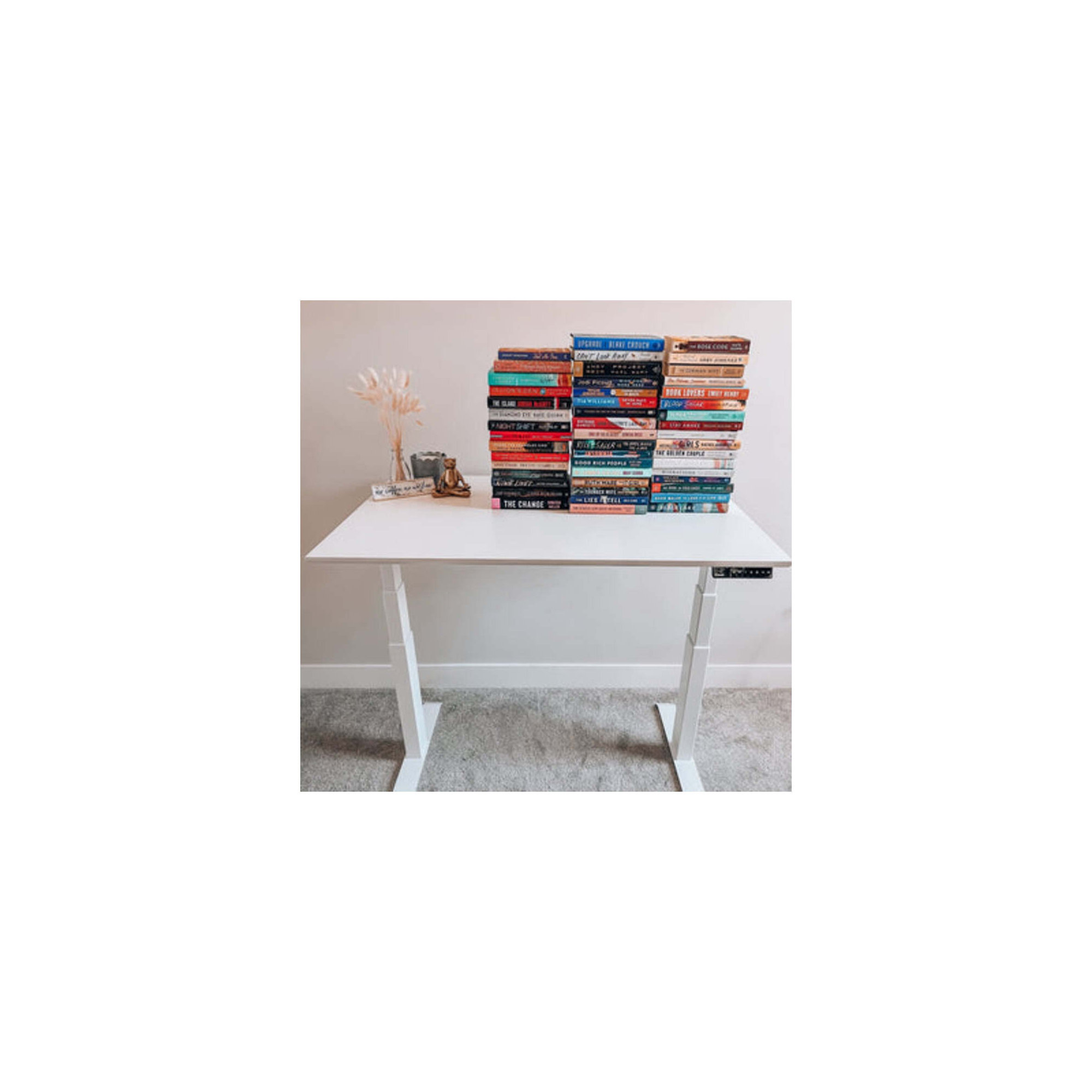 Standing Desk, White, White, 52" H x 48" W x 30" D