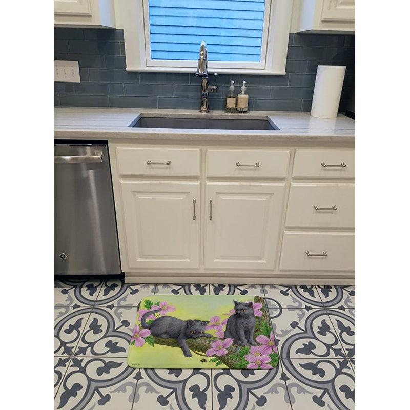 Tapis pour salle de bain en mousse à mémoire chatons chartruex
