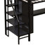 Lit mezzanine simple en métal avec bureau, tablette, armoire et escalier de rangement-1842668817