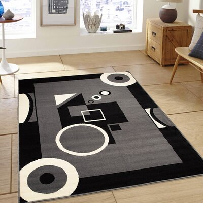 Geometric Gray Area Rug -  AllStar Rugs, 663007-grey-4x6