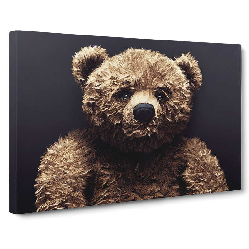 Teddy Bear Portrait - Wrapped Canvas, 40cm H x 60cm W x 3cm D