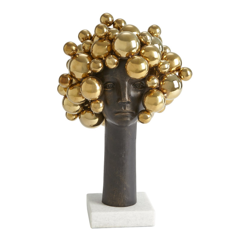 Bubbles For Brains, Brass, 23" H x 15" W x 13" D