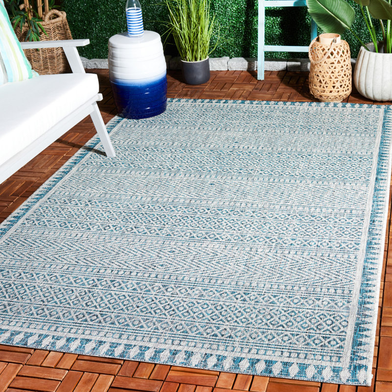 Caihla Performance Geometric Indoor/Outdoor Area Rug, Rectangle 5'3" x 7'7"