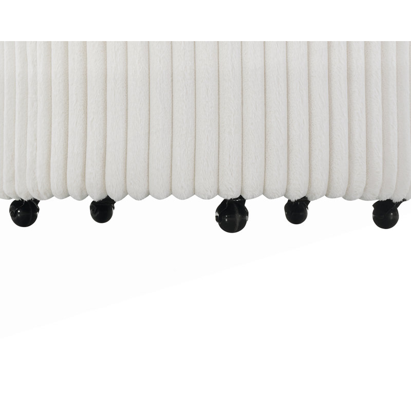 Fauteuil d'appoint rembourré avec roulettes, Blanc