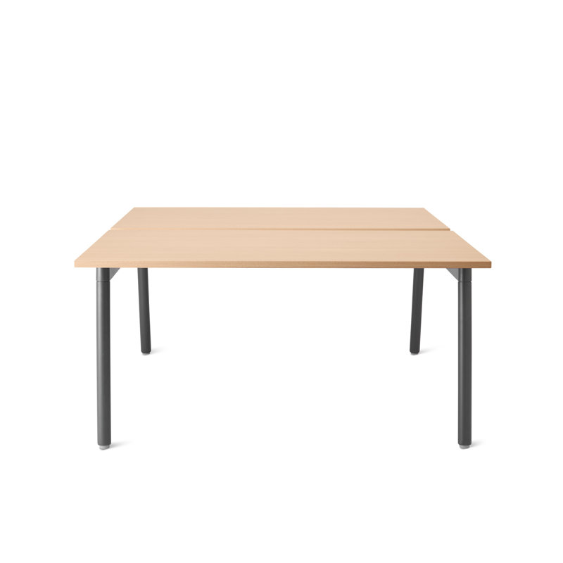 Bureau double Series A, H 29 po x l 56 po x P 57 po, Gris anthracite / chêne naturel