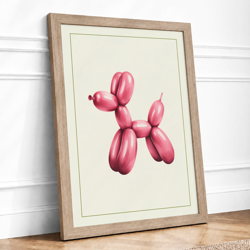 Balloon Poodle Novelty - Framed Print, A1 - 84.1 x 59.4 cm, Oak