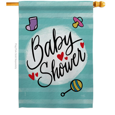Double Sided 40'' H x 28'' W Polyester New Baby House Flag