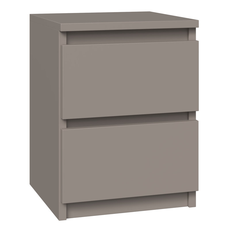 Delancey 30cm W Manufactured Wood Bedside Table, Grey