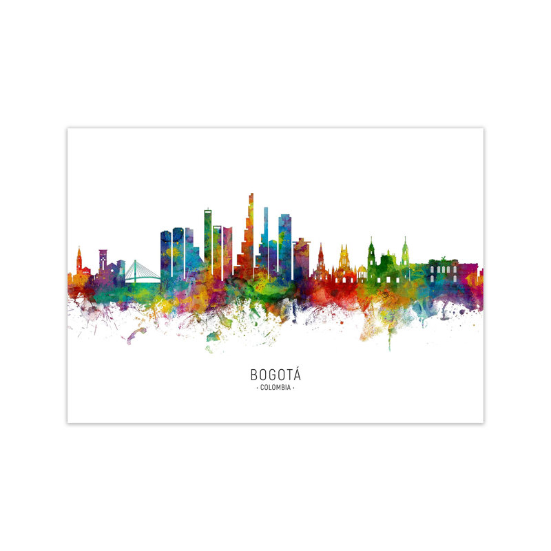 Bogota Colombia Skyline by Michael Tompsett - Print, Unframed, 42cm H x 59cm W x 1cm D