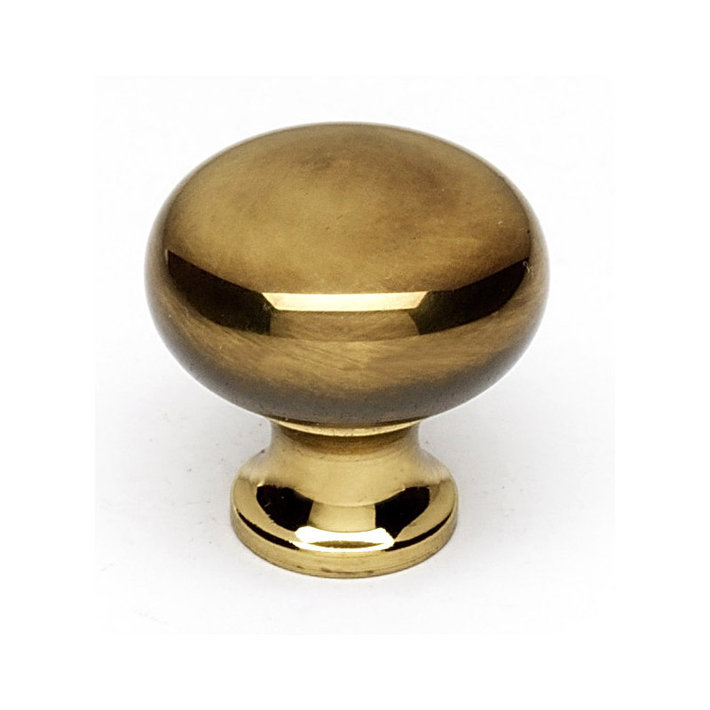 Mushroom Knob, Polished Antique, 1" H x 1" W x 0.63" D