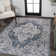 Sarok Boho Medallion Machine-Washable Navy/Light Gray Rug