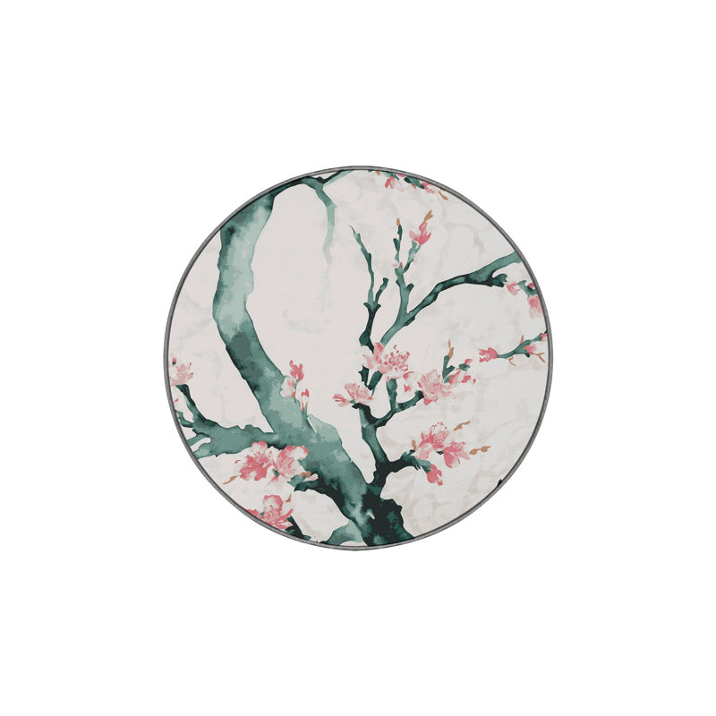 Silky Soft Plush Gray Area Rug, Round 4'