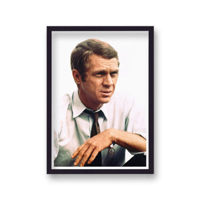 Steve Mcqueen Portrait In Shirt & Tie - Single Picture Frame Print