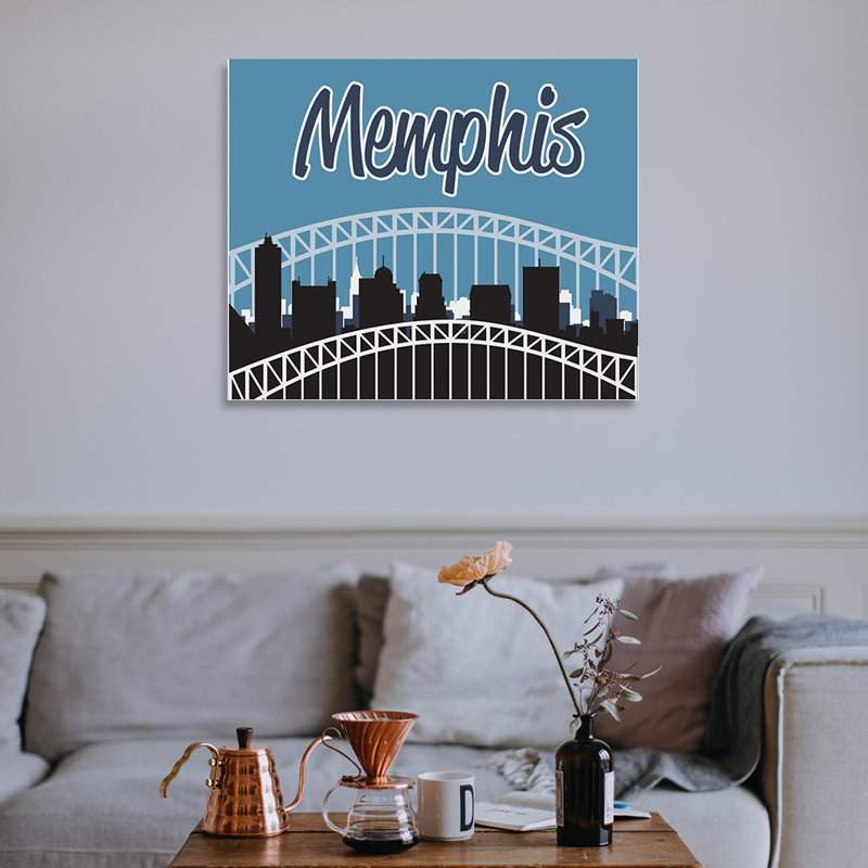 «Memphis Skyline», Memphis, Tennessee, impression sur toile tendue, H 20 po x l 24 po x P 1,5 po