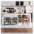 Kitchen Island with Extendable Dining Table,Spice Rack and 2 Drawers, Kitchen Storage Cart with 4 Door Cabinet-1533077923