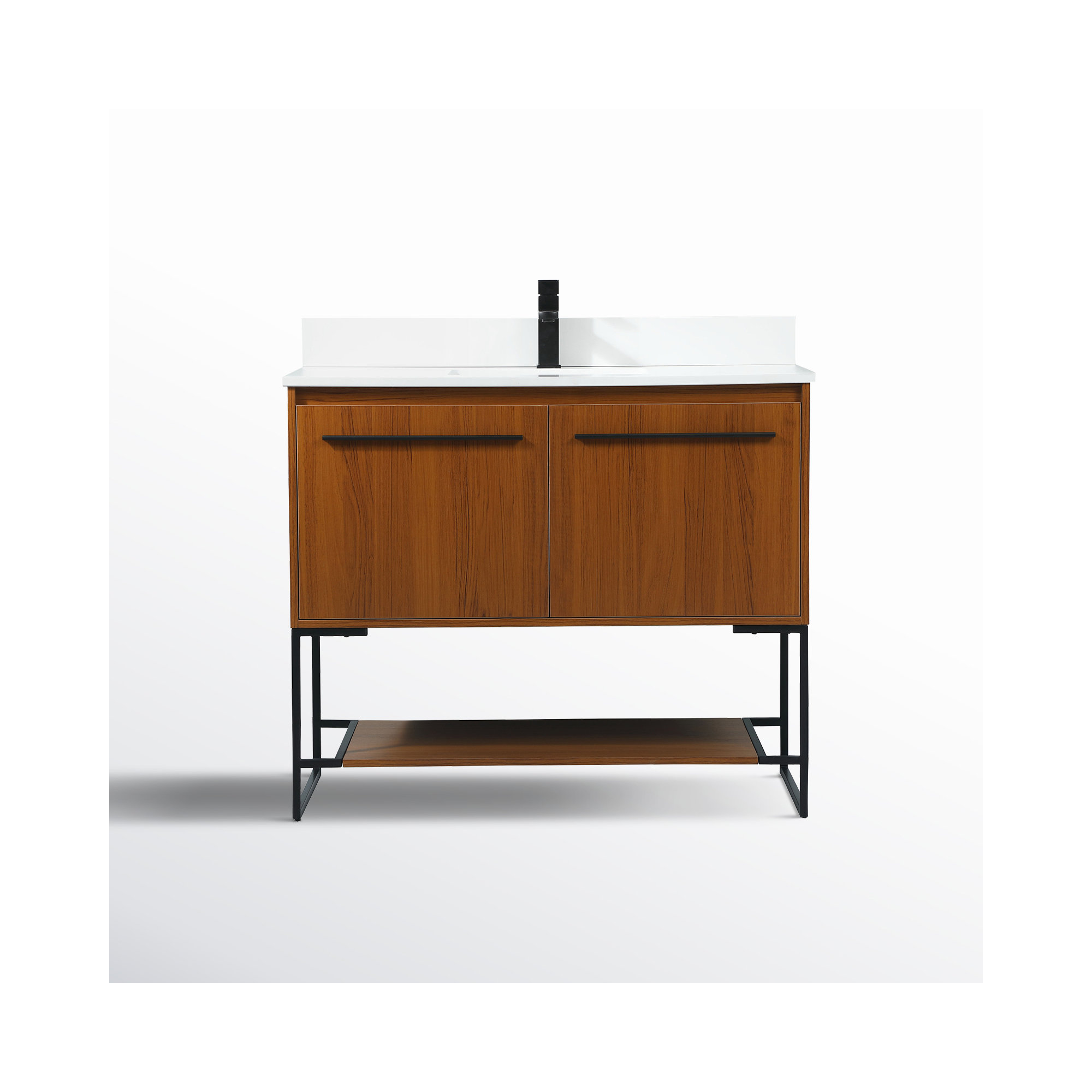 Rozell 40'' Single Bathroom Vanity, Teak