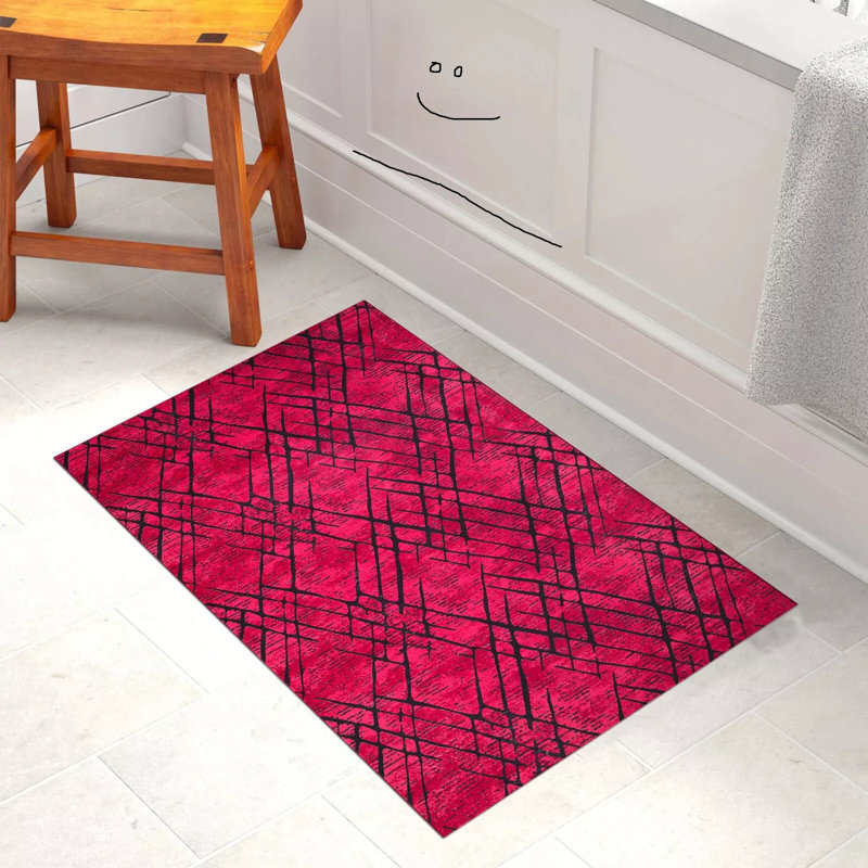 Alainah Geometric Indoor Doormat, Red, 80 cm L x 50 cm W