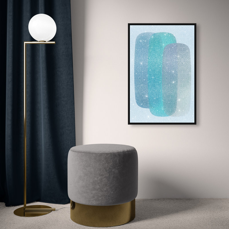 Teal Gradients Print by Oliver Gal, 55"H x 37"W, Black Floater Frame