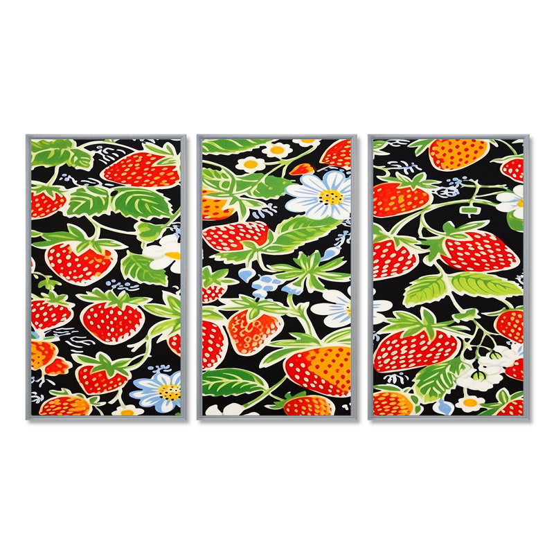 Alfreda - nourriture, ensemble d'impression d'art mural, Encadrement argenté, H 40 po x l 60 po x P 1 po