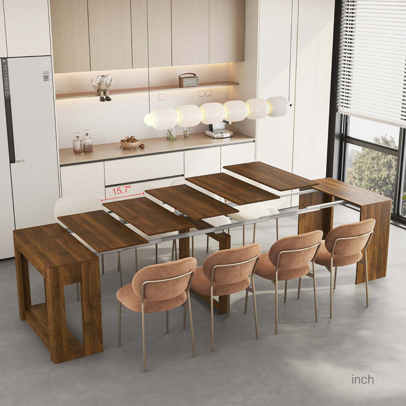Table de salle à manger multifonctionnelle extensible pour économiser de l'espace