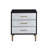 Black, Silver & Gold Finish Nightstand