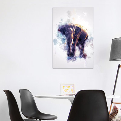 Elephant 1 Piece Wrapped Canvas Wall Art