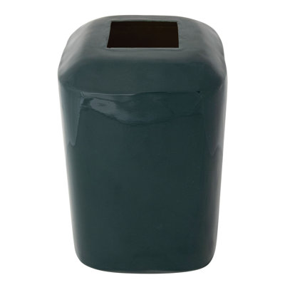 Square Enameled Metal Vase