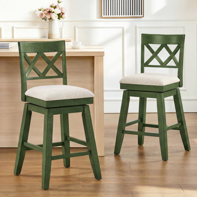 Tabouret de bar en bois massif Modern Farmhouse
