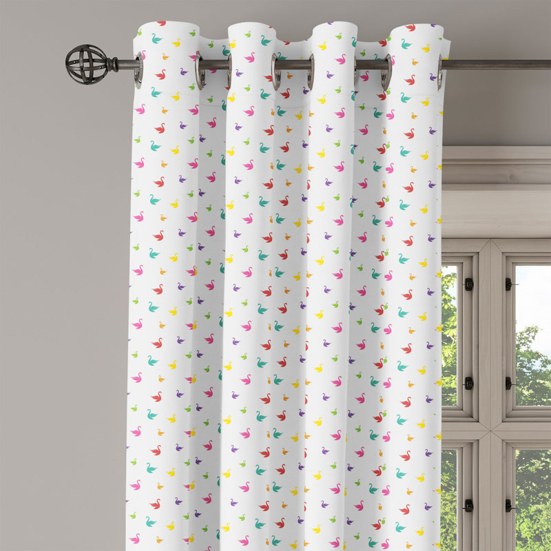 Multicolore rideaux décoratifs pour fenêtre à 2 panneaux avec œillets East Urban Home, L 50 po x L 108 po