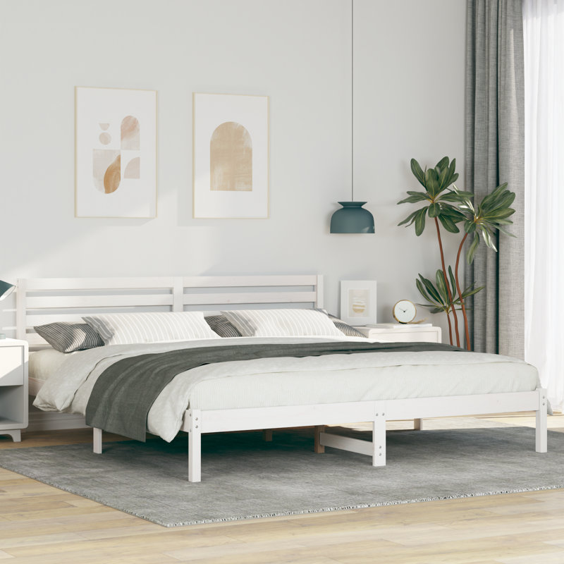 Solid Wood Bed Frame, Super King (6'), White