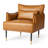 Mid-Century Modern Leatherette Armchair With Legs And Side Pocket-1511244584