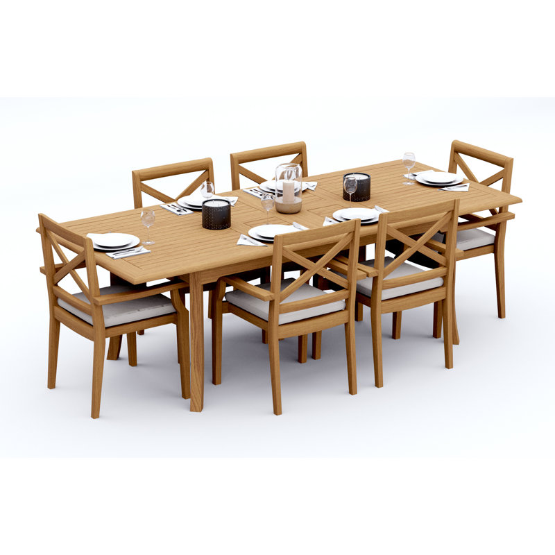 Ensemble repas extérieur rectangulaire Damarrea, 6